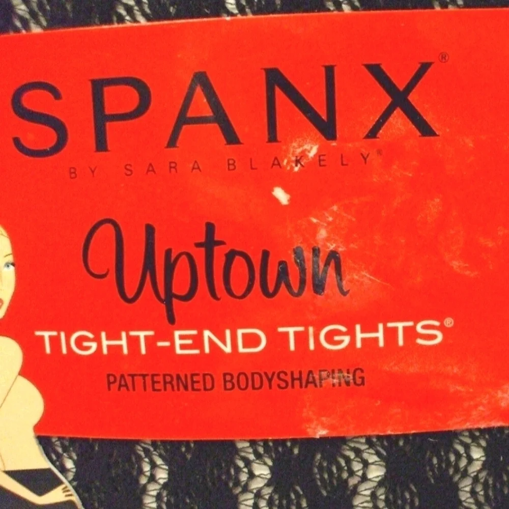Spanx Uptown Tight-End Tights Patterned Bodyshaping Black
